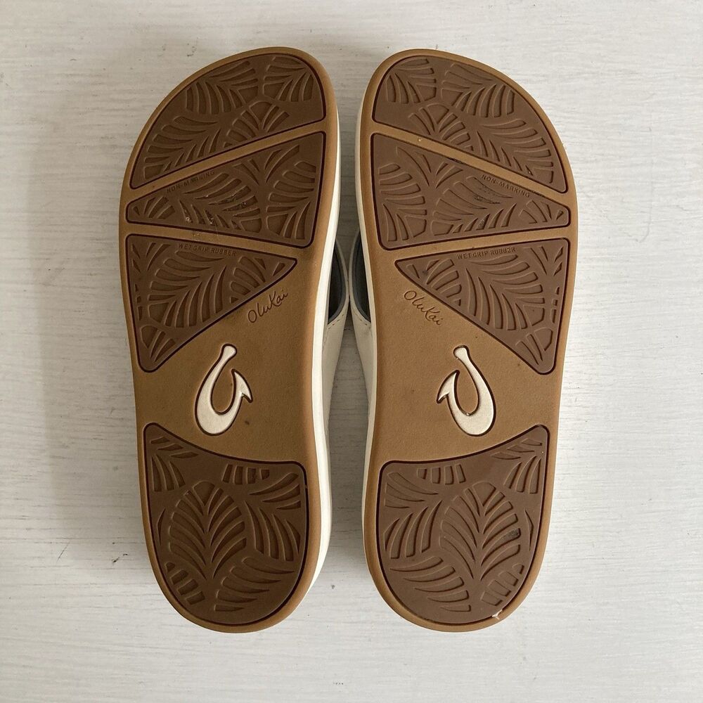 Olukai Nua Pio Womens Flip Flop Sandals Size 7 Ivory Thong Cushioned Comfort - Picture 10 of 10